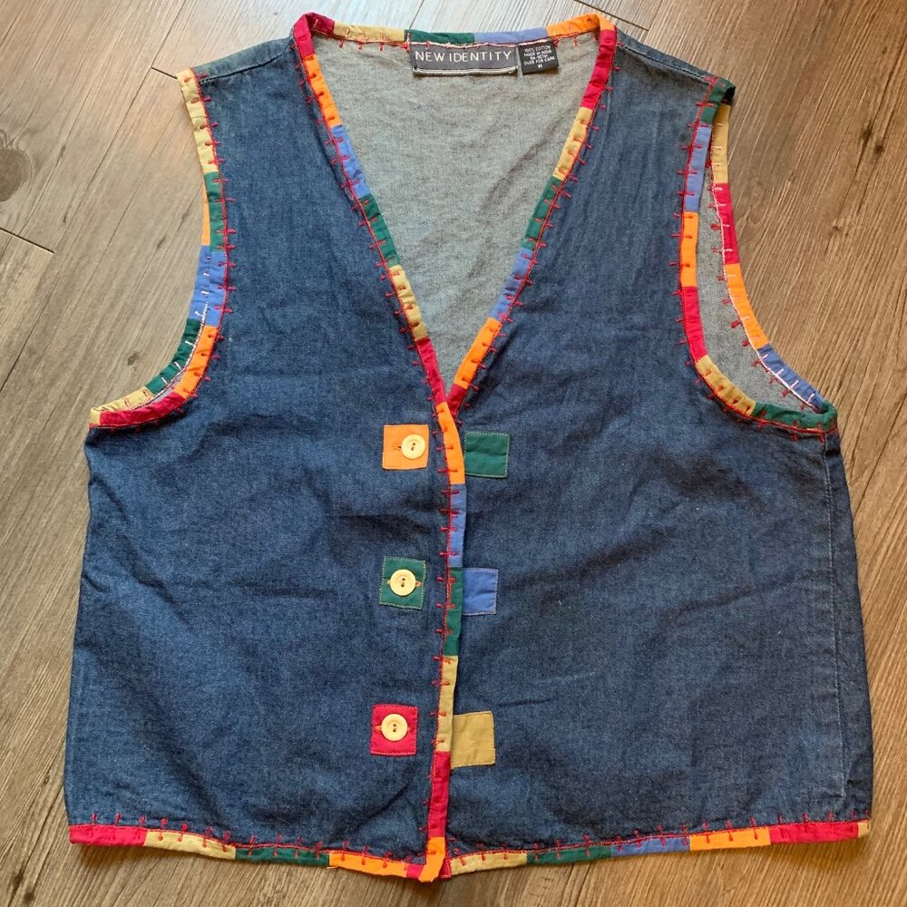 New Identity colorful denim vest